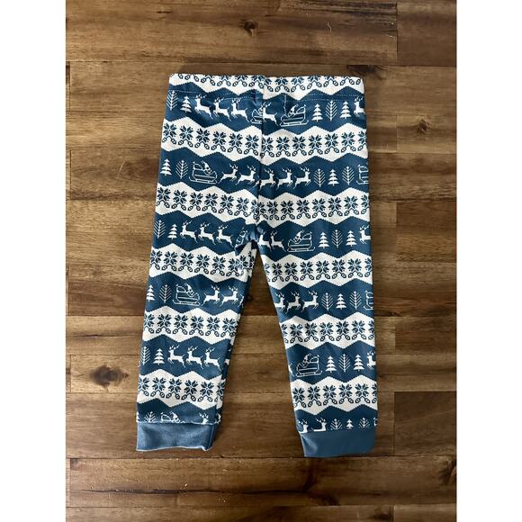 NWT SweetHoney Dreamer Pajama Set Blue Cream Sleigh Ride Fair Isle Pants Baby 6M - Picture 6 of 8